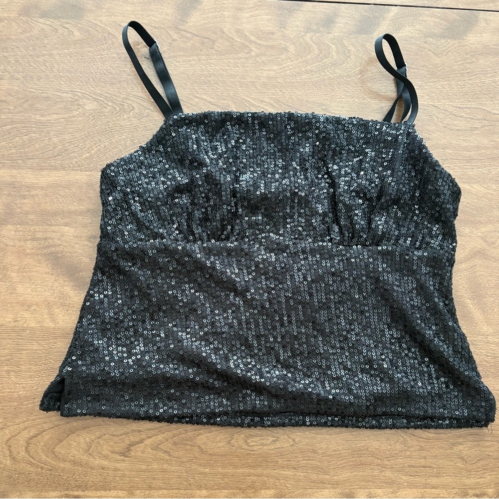 No Boundaries Black Sequin Camisole